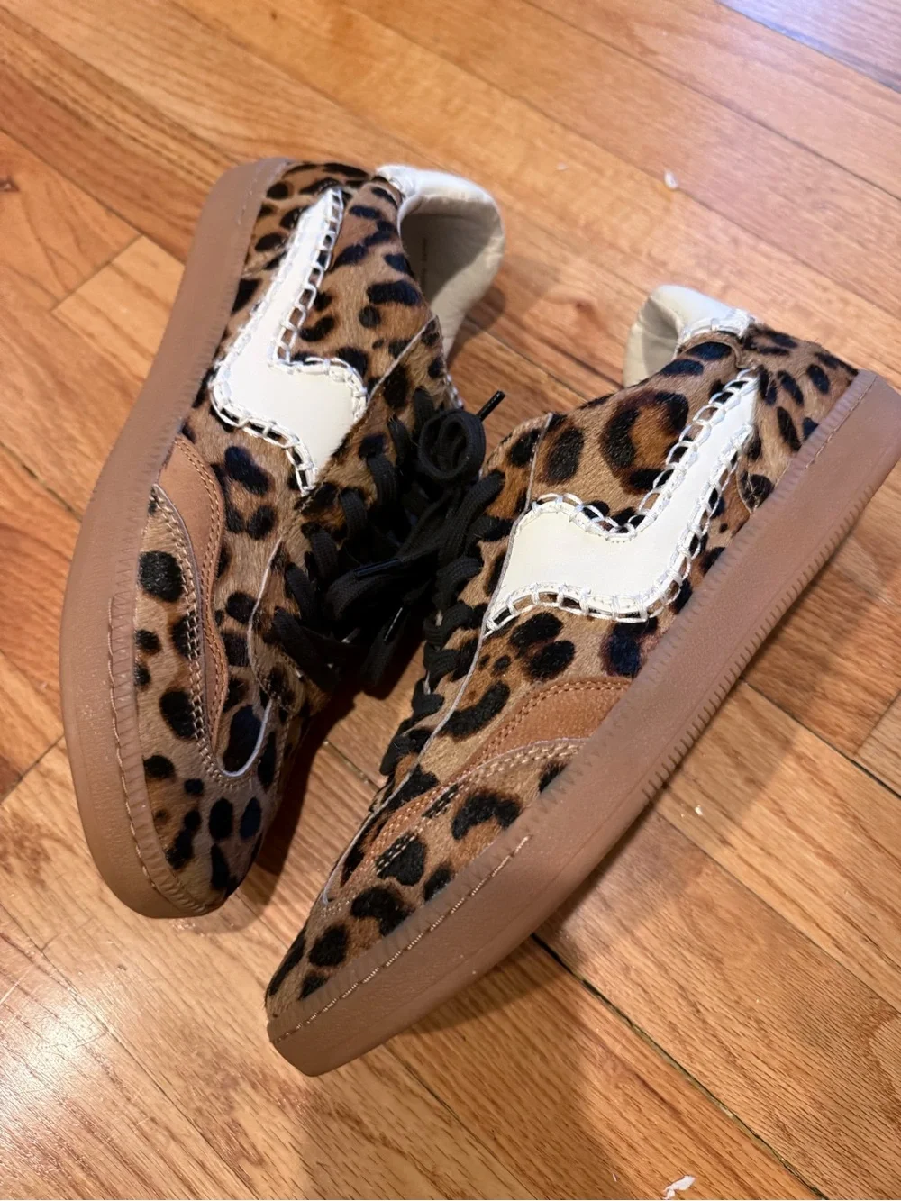 Dolce Vita Notice Stitch Leopard Print Casual Sneakers - Brown/Black 9.5